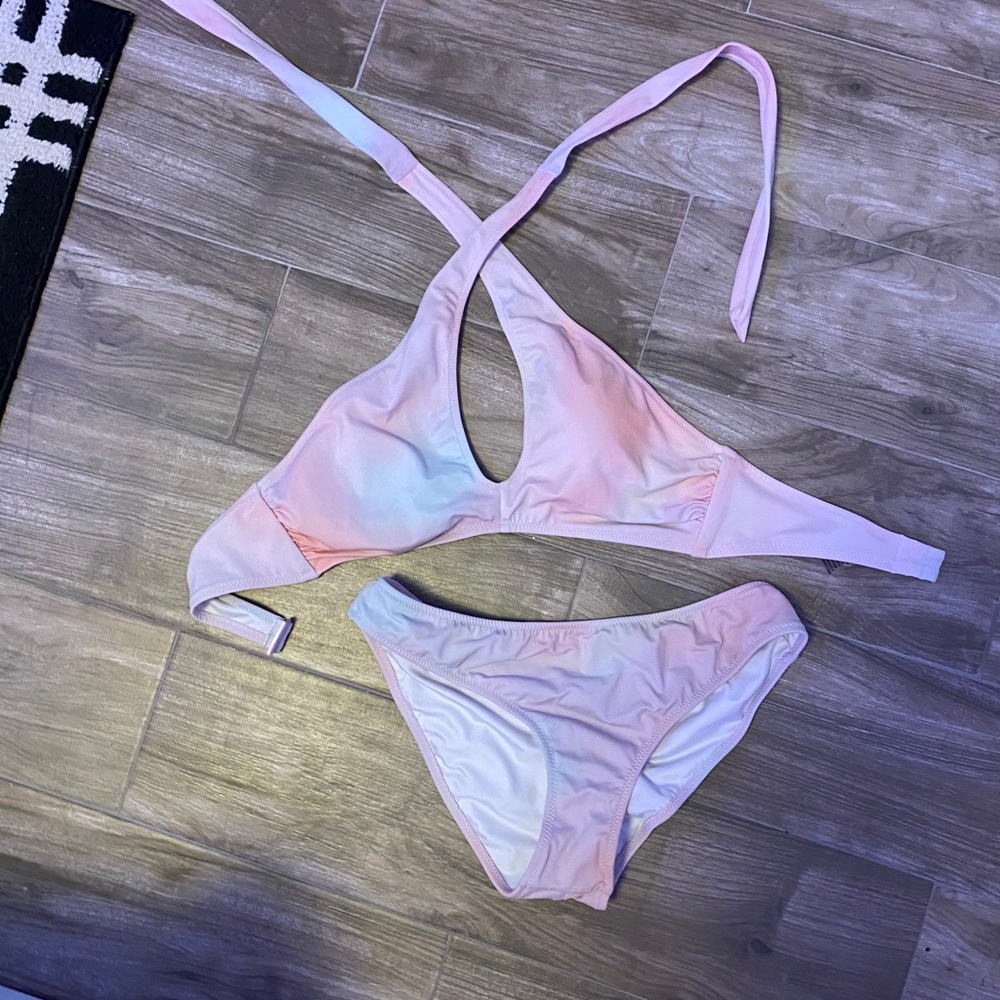 pastel tie dye bikini set